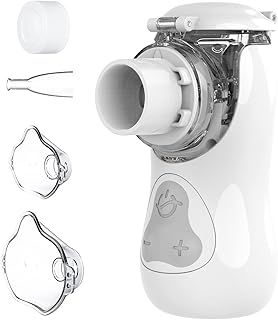 FEELLIFE Nebuliser Machine for Adults & Kids, Air Kids Silent Portable Nebuliser Inhaler for Home and Travel Use, Rechargeable, Easy to Use and Clean - White