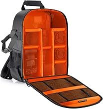 Neewer® flexible partition camera padded backpack, bag shock insert protection, for SLR DSLR mirrorless cameras and lenses, flash light, radio releases and other accessories, orange interior