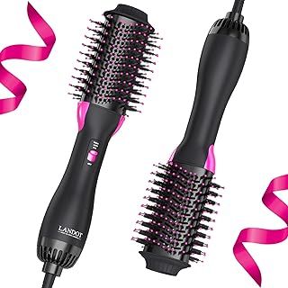 Hot Air Brush & Hair Dryer Brush 60mm: One-Step Styler, 4-in-1 for Drying, Straightening, Curling & Volumizing, Anti-Frizz & Volume Boost for Smooth Bouncy Hair