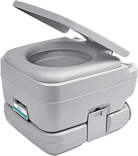 Hi-Gear Portable Flush Toilet with 13L Fresh Water & 10L Waste Tank, Lightweight, Durable, Hygienic, Easy to Clean, Ideal for in an Emergency, Camping, Festivals, Fishing Trips and Boating, Cream