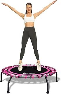 DARCHEN 150KG Rebounder Mini Trampoline for Adult, Indoor Exercise Workout Fitness, Upgrade Design Bungee Trampoline for Safer Quieter Bounce [100 CM]