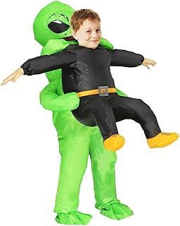 Rafalacy Kids Inflatable Alien Costume, Blow Up Alien Outfit for Children, Halloween Party Costumes Fancy Dress(100-130cm)