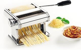 Metaltex 3-in-1 Pasta Machine Maker Stainless Steel Table Top Clamp, Silver, 35x19x13.5 cm