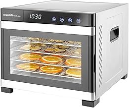 6-Tray Stainless Steel Food Dehydrator by SousVideTools/Hendi | Touch Panel, Timer & Thermostat Control | Ideal for Drying Fruit, Meat, and Vegetables