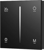 Black Touch Glass Panel Triac Dimmer Wall Switch AC 100-240V RF 2.4GHz 1 Chanel Max 1.5A 150-360W