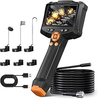 blayram 4.3'' IPS Screen 1080P HD Digital Borescope Inspection Camera with Lights LED, Snake Handheld IP67 Waterproof Drain Camera, 16.5ft Semi-Rigid Cable