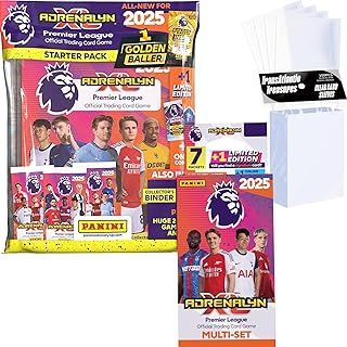 Panini Adrenalyn XL Premier League Soccer Trading Cards 2024-2025 Starter Pack Plus Multiset & 100 Card Protectors