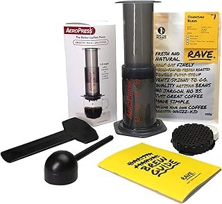 Rave Coffee AeroPress Gift Set with AeroPress Coffee Maker, Delicious 250g Rave Signature Blend Ground Coffee & Brewing Guide