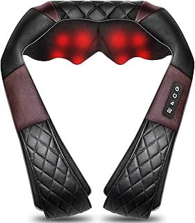 Shiatsu Neck and Back Massager with Heat, Electric Deep Tissue 4D Kneading Massage Pillow for Shoulder, Leg, Body Muscle Pain Relief, Best Gifts for Women Men Mom Dad