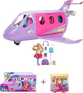 Barbie - Bundle Pack - Airplane Adventures & Chelsea Travel Doll. Playset Pilot Doll & 15+ Travel Accessories. Chelsea & Puppy. For 3+