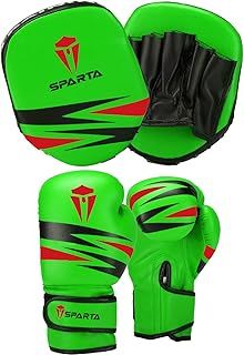 Kids Boxing Gloves and Focus Pads Set – Youth Children Hook & Jab Target Mitts with Punching Sparring Training Gloves for Junior Hand Muay Thai, Kickboxing, MMA, Karate