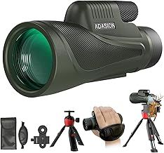 12x56 HD Monocular Telescope with Smartphone Adapter, Upgraded Tripod, Hand Strap - High Power Monocular with Clear Low Light Vision for Star Watching - Lightweight Monocular for Bird Watching Hunting