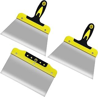 3Pcs 8" Wallpaper Scraper, Flexible Wallpaper Steamer, Stainless Steel Scraper Tool Kit for Removing Wallpaper Paint, Filling Putty, Repairing Drywall, Plaster, DIY Projects