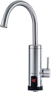 Pudin,220V Electric Instant Heater,Supply Hot and Cold Water,Stainless Hot Water Tap with LED Digital Display for Home Facilities(British Plug)