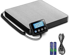 Digital Postal Scale, Heavy Duty Shipping Scales with Hold and Tare Function, Large Platform, 200kg Capacity, 50g Readability, AC/DC Powered, Package Scale for Warehouse Home Office
