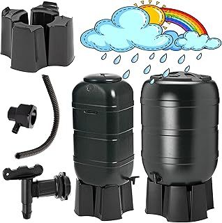 Slimline Garden Water Butt Set Including Tap With Stand and Filler Kit Tight Fitting Lid 100L or 210L (100 Litre Water Butt)