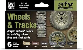 Vallejo Wheels and Tracks Model Air Set, 17 ml (Pack of 6)