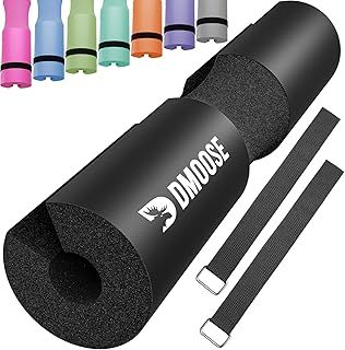 Barbell Pad - Hip Thrust Pad for Squats & Lunges - Relief Pressure from Neck, Shoulder & Lower Back - Non-Slip EVA Foam Squat Pad with Safety Straps - Gym Pad for Standard & Olympic Bar