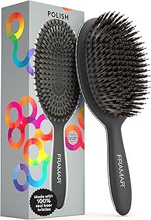 FRAMAR Boar Bristle Hair Brush - Boar Brush For Women, Slick Back Soft Bristle Hair Brush, Slick Back Brush, Hairbrushes For Women