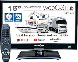 16 inch 12v Smart TV (webOS) Full HD 240v 24v 12v TV Freeview & SAT Tuner, 3x HDMI, 2x USB, Magic Remote. 12V TVs for Motorhomes, Campervan, Caravan TV, Truck, Van, Boat