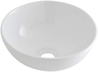 Milano Irwell - Modern White Ceramic Round Countertop Bathroom Basin Sink - 280mm