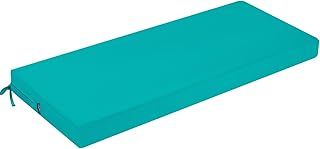 PRIMEPATIO Outdoor Bench Cushion, Patio Waterproof Long Bench Cushion, Patio Garden Furniture 2 Seater Chair Cushion Pad, Porch Swing with Ties, Window Seat Sofa Replacement Cushion, Blue