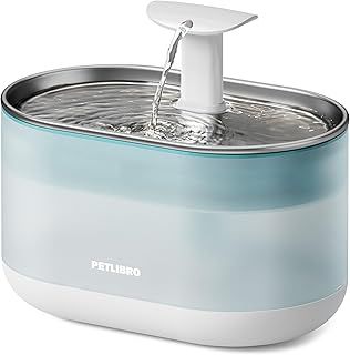 PETLIBRO 74oz/2.1L Pet Fountain, Automatic Cat Water Fountain Dog Water Dispenser with 4 Replacement Filters for Cats, Dogs, Multiple Pets Drinking (Blue, Plastic)
