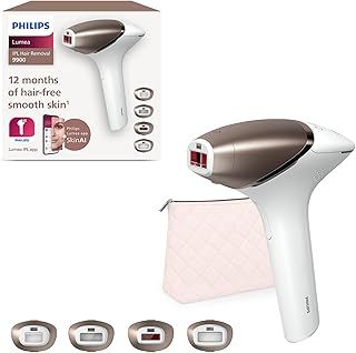 Philips Lumea 9900 Series, IPL Hair Removal Device, Laser Hair Removal Alternative, SenseIQ and SkinAI Technology, 4 Attachments for Body, Face, Bikini and Underarms, Corded & Cordless Use, BRI951/01