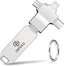 PL ZMPWLQ Photo Stick 128GB - Auto Backup USB Flash Drive for iPhone/iPad/Android/PC - 4-in-1 Thumb Drive - External Storage