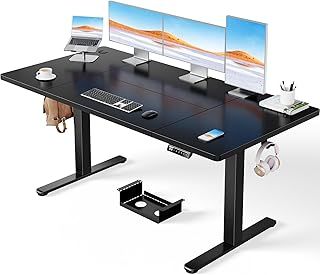 Electric Standing Desk with Advanced Brushless Motor, 160 x 80 cm Height Adjustable Desk with 100kg Load Capacity, Quiet Operation, Sturdy Metal Frame