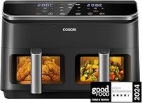 COSORI Dual Air Fryer, 8.5L Family Size, 8-In-1, Air Fry, Roast, Bake, Reheat, Dehydrate, Grill, Sync Cook & Finish, Fast and Energy Save, Healthy 50+ Online Recipes, 5 Accessories, Non-Stick