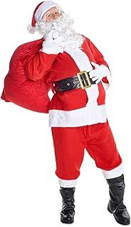 Morph Santa Costume Adult, Red Santa Claus Costume Adult, Mens Santa Outfit Suit