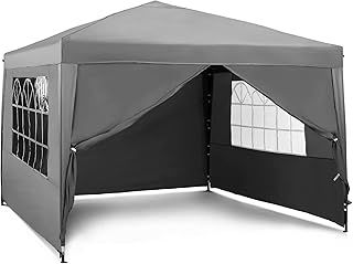 VonHaus Pop Up Gazebo 3 x 3m – Outdoor Garden Marquee Shelter Canopy with Removable Sides, Storage Bag, Leg Weight Bags, Pegs & Cords – Waterproof, Heavy Duty Steel Frame, Easy No Tool Assembly