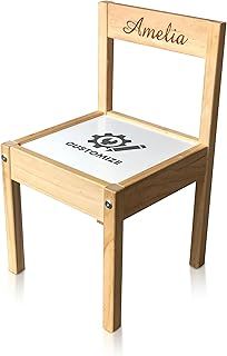 MakeThisMine Personalised Kids Chair - Custom Name Engraving, Childrens Wooden Chair, Durable Pine Wood - Easy Assembly, Ideal for Playrooms, Nurseries, and Gifts - (Front Engraving)
