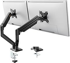 VonHaus Dual Monitor Arm Desk Mount for 10 to 32 Inch Screens, Height Adjustable Gas Spring Monitor Clamp with Tilt, Swivel & Rotate, VESA 75 & 100mm