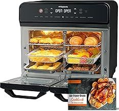 HYSapientia® 22L Dual Zone Air Fryer Oven With Rotisserie,Large Double Air fryers Mini Oven Digital 2400W 10 in 1 Airfryer Countertop Convection Oven electric and grill,Stainless Steel,13 Accessories…