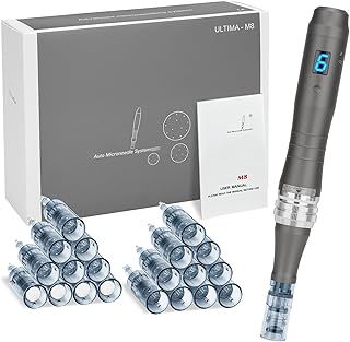 Dr.pen Microneedling Pen M8 with 20 Cartridges(12pin, 4 x 36pin, 4 x Nano), Wireless Professional Dermapen Micro Needling Machine, Microneedle Skin Pen for Face, Body, HairGrowth