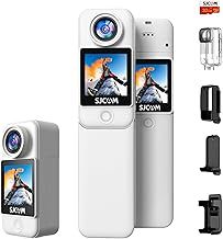 SJCAM C300 Action Camera 4K30fps, 1.33 Inch Dual Touchscreen Sports Camera, 2.4G/5G Dual WiFi 20MP Helmet Camera, 6-axis EIS Underwater Camera 30 m Waterproof with 2800 + 1000 mAh Dual Battery