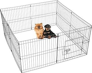 Yaheetech 8 Panel Pet Dog Pen Puppy Playpen Foldable Rabbit Run Cat Duck Cage Fence Indoor/Outdoor 61cm High