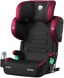 i-Size High Back Booster Car Seat, Group 2/3 ISOFIX Toddler Car Seat, with Cup Holder, Adjustable Headrest/Backrest/Width, 3–12 Years, 15-36 kg, 100cm-150cm, Red Black