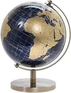 Lesser & Pavey LP44777 Vintage Rotating Gold and Blue World Globe with Metal Stand for Your Desk/Office, 27cm