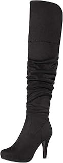 DREAM PAIRS Women's Thigh High Chunky Heel Platform Over The Knee Boots