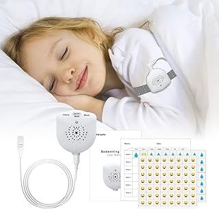 Bedwetting Alarm for Boys and Girls, USB Rechargeable, Pee Alarm with Music Optional and Volume Control, Potty Alarm with Sounds and Vibration, Bed-wetting Sensor for Kids