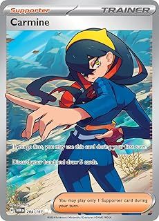 Pokemon – Carmine 204/167 – Twilight Masquerade – Full Art Suppoter Card – Secret Rare
