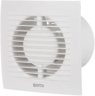 EUROPLAST Extractor Fan - Extractor fan Kitchen, Bathroom, Garage Axial Ventilation fan - Wall Mounted Fan - Square Fan (White, Ø 100mm)