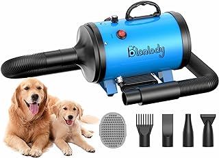 Dog Hair Dryer Blaster 3200W/4.5HP Pet Grooming Hair Dryer Low Noise Temperature Heater with 4 Different Nozzles and Pet Grooming Brush