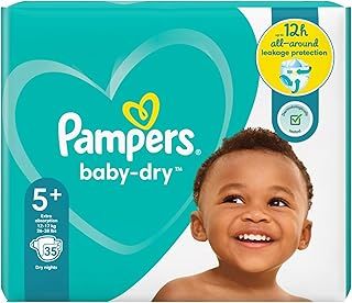 Pampers Baby Dry Nappies Size 5+, Pack of 35