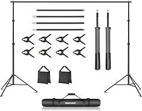 NEEWER Backdrop Stand 10ft x 7ft, Adjustable Photo Studio Backdrop Support System for Wedding Parties Background Portrait Photography with 4 Crossbars, 8 Clamps, 2 Black Sandbags and Carrying Bag