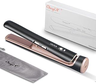 2 in 1 Wireless Straighteners, Cordless Hair Straighteners and Curler with USB Charging, 3 Temperature Levels & Fast Heat Up, 5200mAh Long Battery Life Portable for Travelling Flat Iron