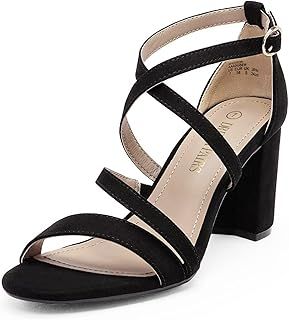 DREAM PAIRS Women's Ankle Strap Dress Heeled Sandals for Low Chunky Block Heels